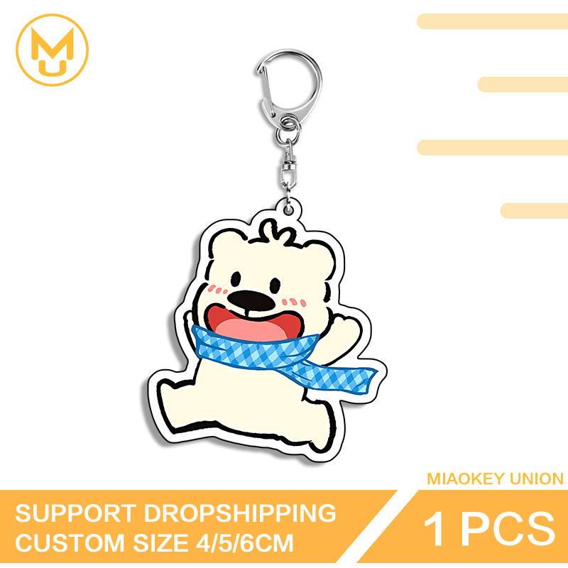 Resin Art Design Keychain - Bonito urso de corrida atraente design