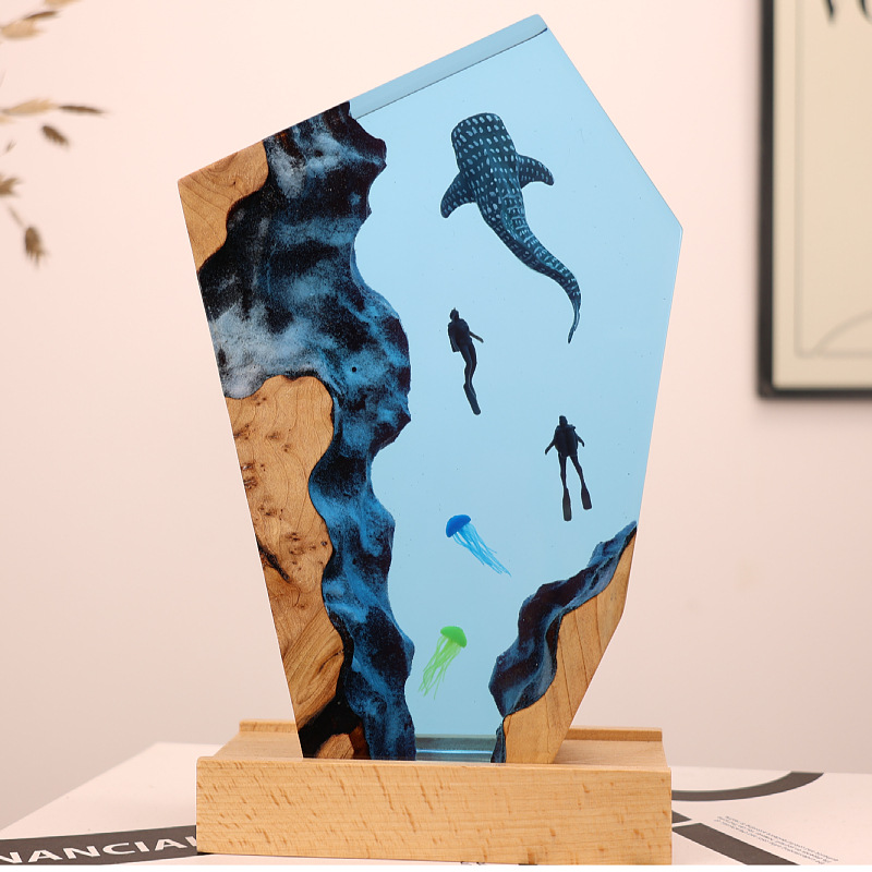 Resin Art For Anniversary Gift - Ornamento Luminoso de Resina com Búfalo