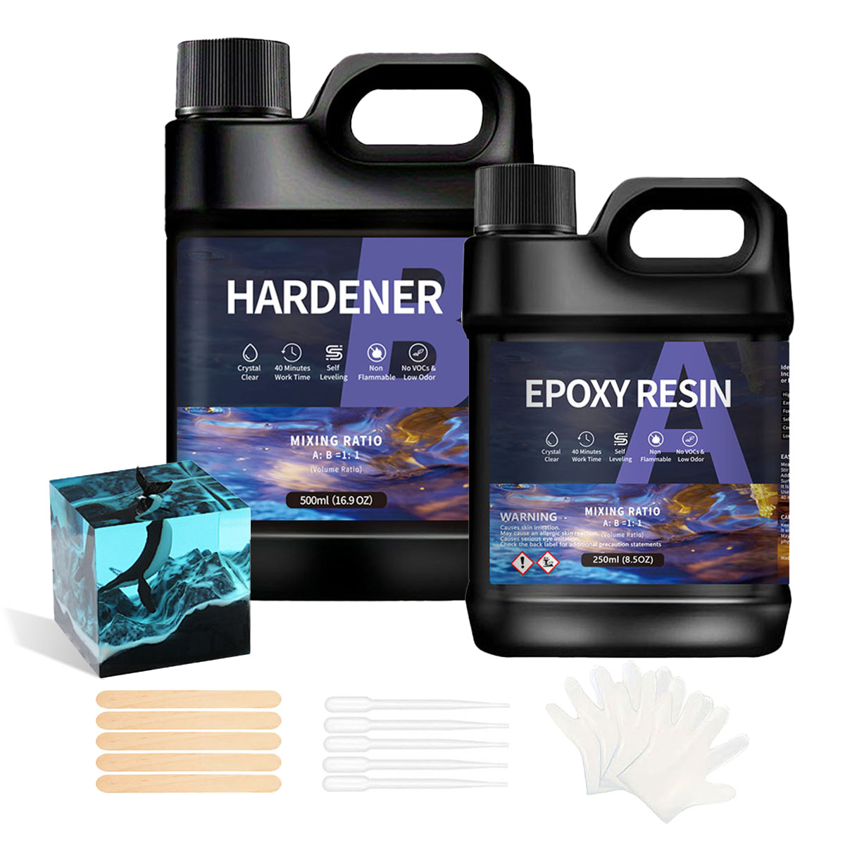 Resin Art Ratio - Kit Profissional de Resina Epóxi AB