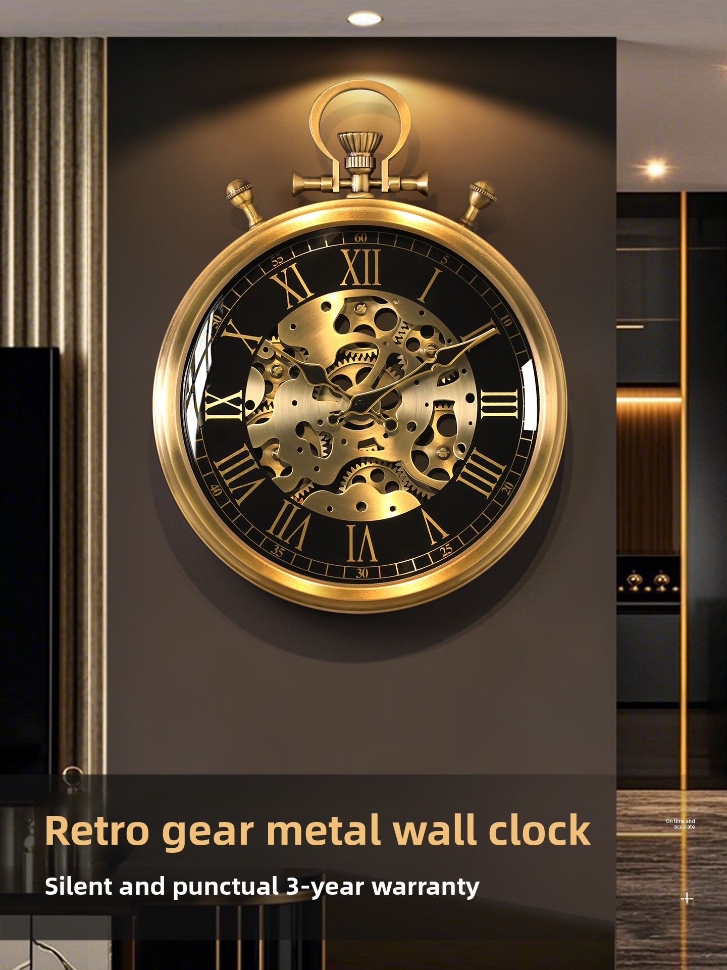 Resin Art Wall Clock - Relógio de Parede Vintage Industrial com