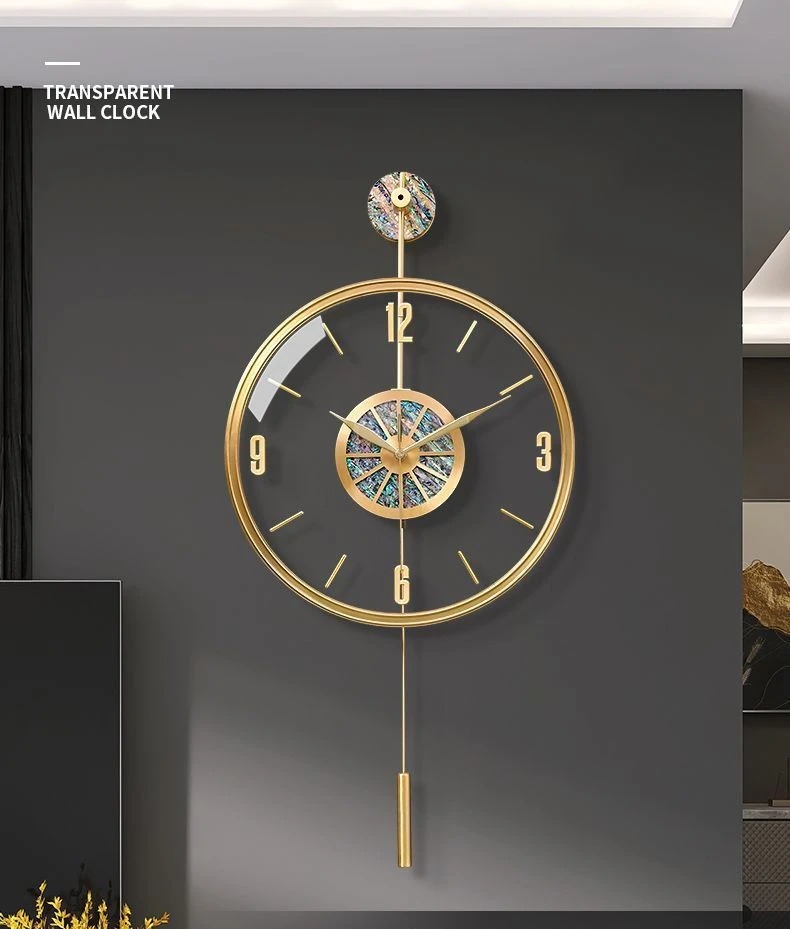 Resin Art Wall Clock - Liga concha relógio de parede silencioso