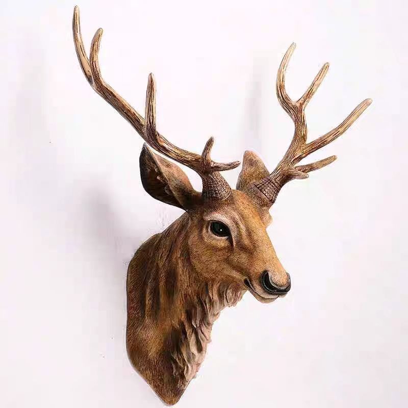 Background Resin Art - 60/80cm cabeça de cervo americano decoração