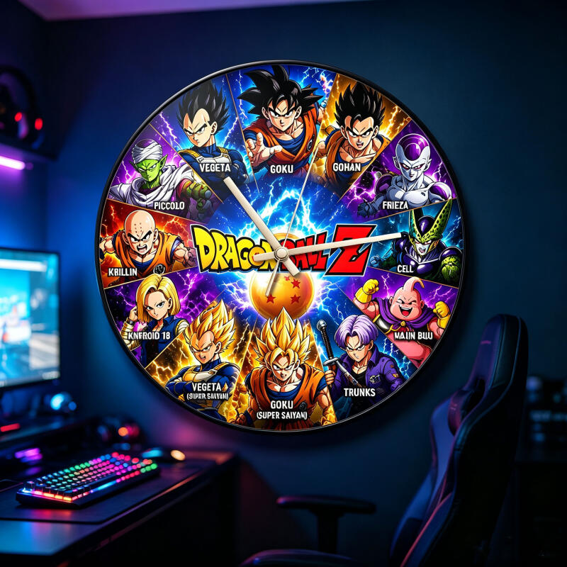 Resin Art Wall Clock - Relógio de Parede Redondo Dragon Ball
