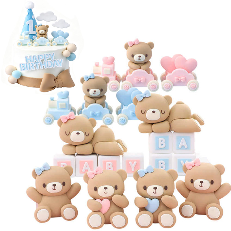 Resin Art Baby - Topo de bolo 3D de urso