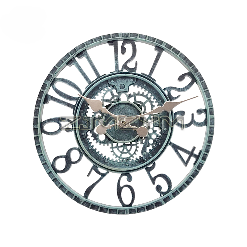 Resin Art Wall Clock - 12 Polegada interior/exterior retro relógio de