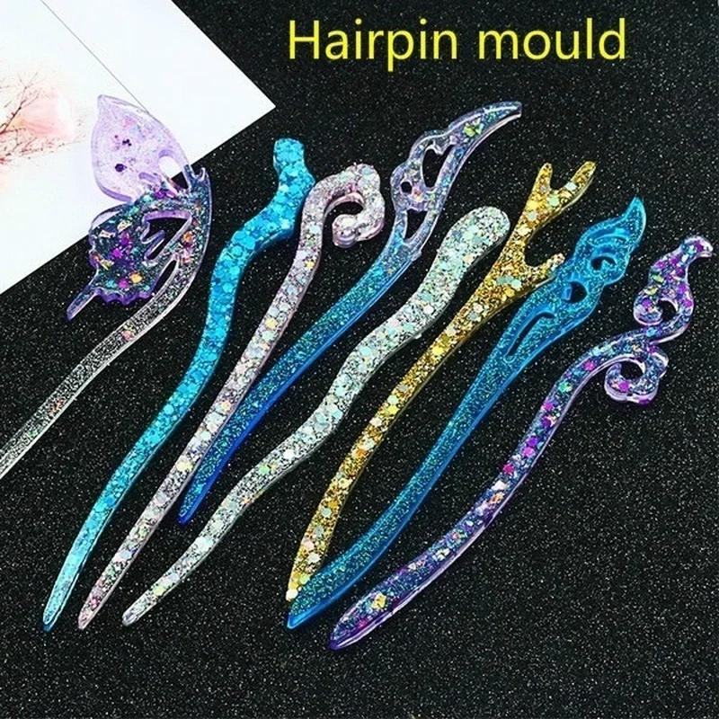 Resin Art Diy Kit - Novo transparente hairpin silicone molde especial
