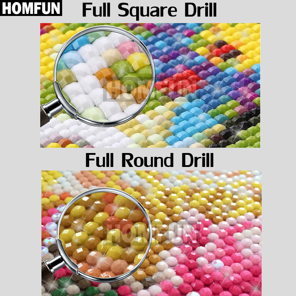 Homfun arte 5d diy pintura dia - Resin Art Machine avaliação e preço