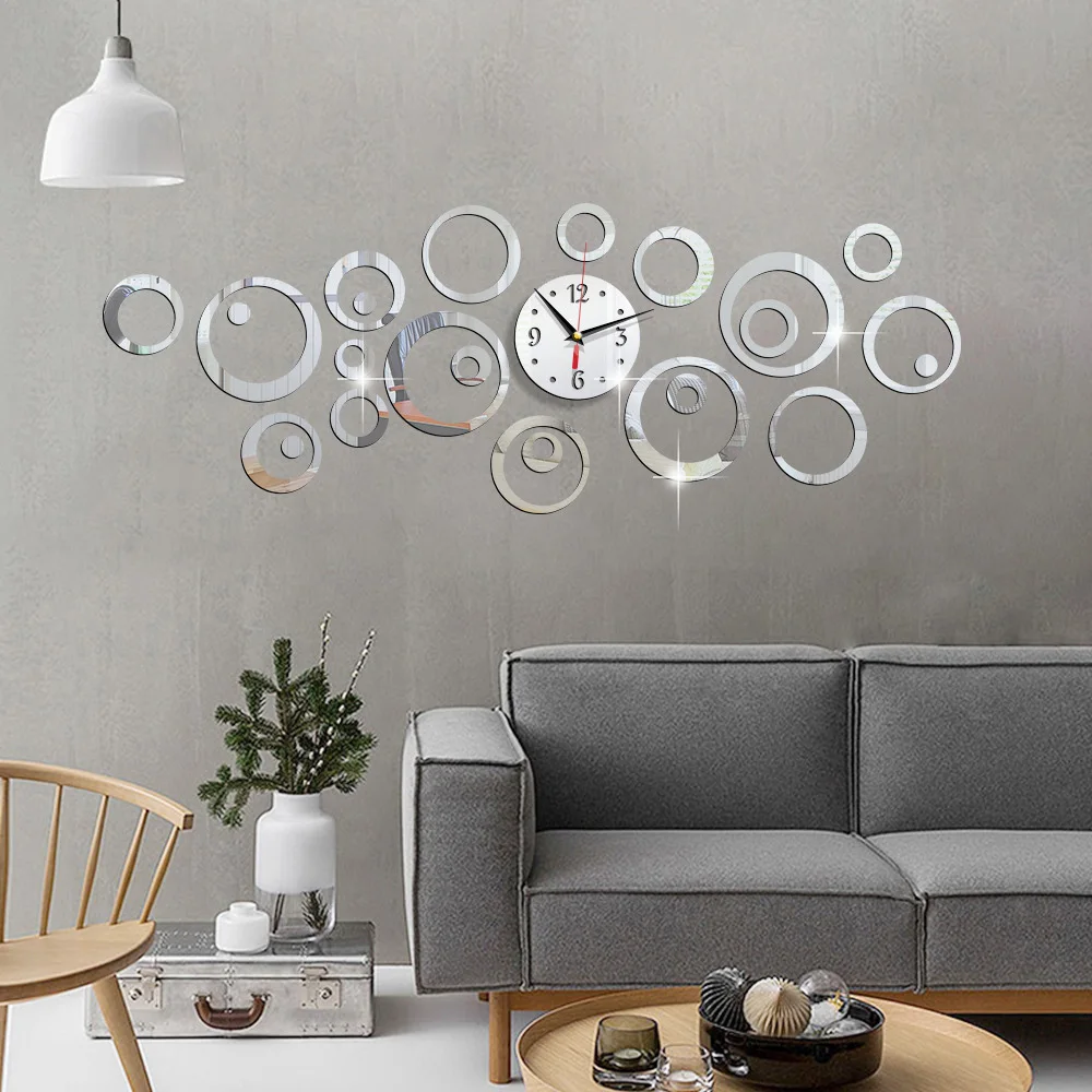 3d estéreo espelho acrílico ta - Resin Art Wall Clock avaliação e preço