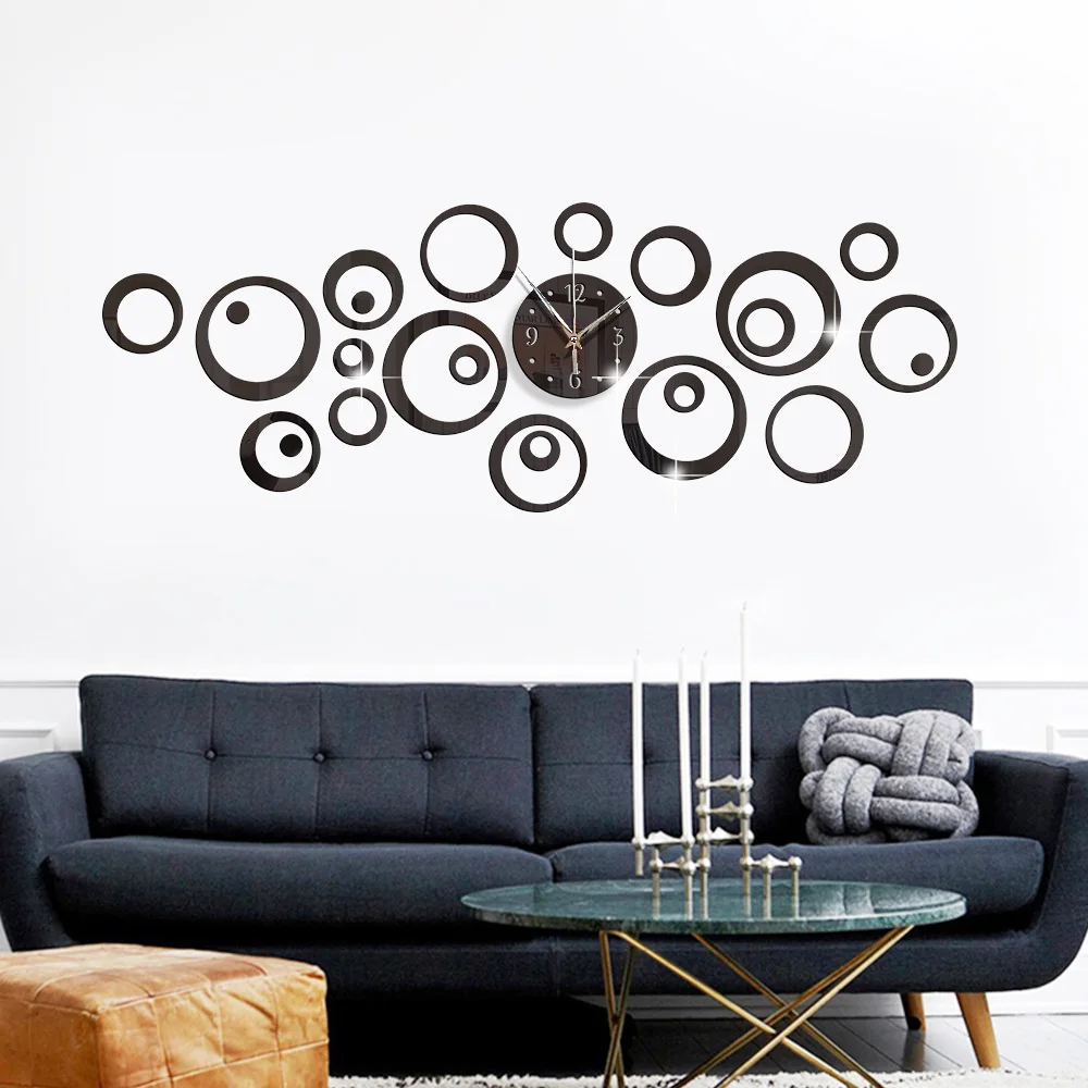 3d estéreo espelho acrílico ta - Resin Art Wall Clock avaliação e preço