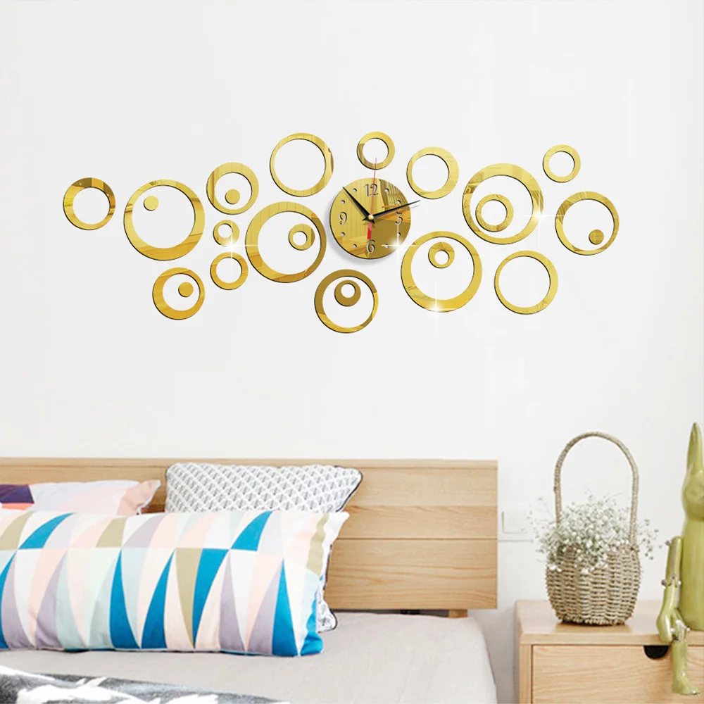 3d estéreo espelho acrílico ta - Resin Art Wall Clock avaliação e preço