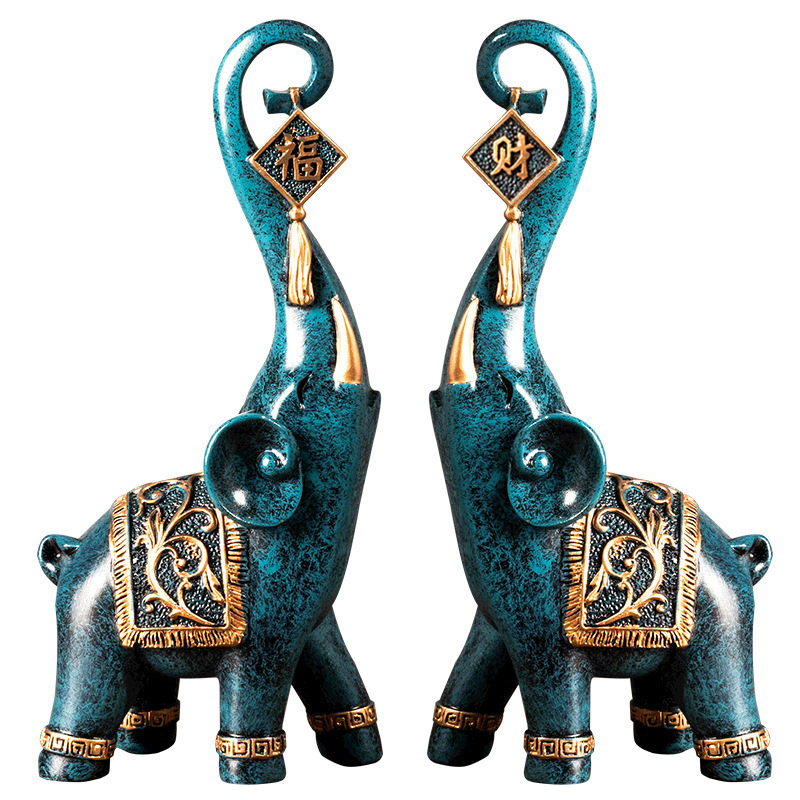 Um Par de Estatuetas de Elefan - Resin Art For Anniversary Gift avaliação e preço
