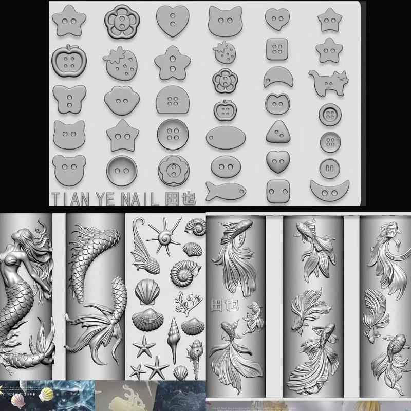 Molde de Silicone 3D Macio par - Resin Art Templates Free avaliação e preço