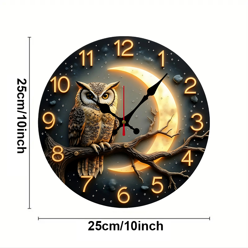 Luar noite de madeira redonda  - Resin Art Wall Clock avaliação e preço